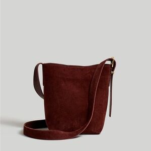 Madewell Suede Tote in Rich Burgundy